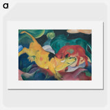 Cows Red Green Yellow - フランツ マルク Poster.