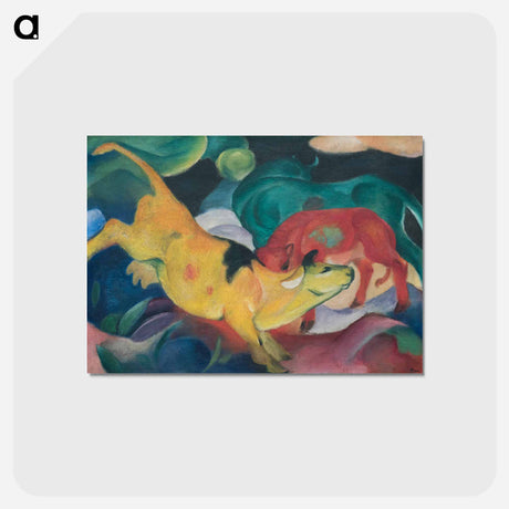 アートポストカード-Cows Red Green Yellow - フランツ マルク Postcard.