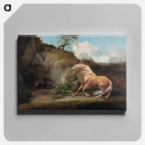 アートパネル-Horse Frightened by a Lion
 - ジョージ スタッブス Canvas.
