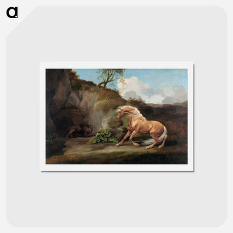 アートポストカード-Horse Frightened by a Lion
 - ジョージ スタッブス Postcard.