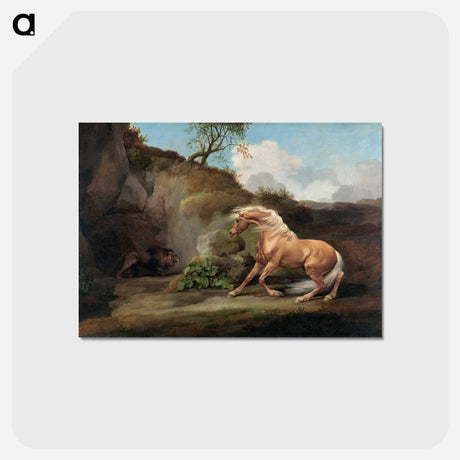 アートポストカード-Horse Frightened by a Lion
 - ジョージ スタッブス Postcard.