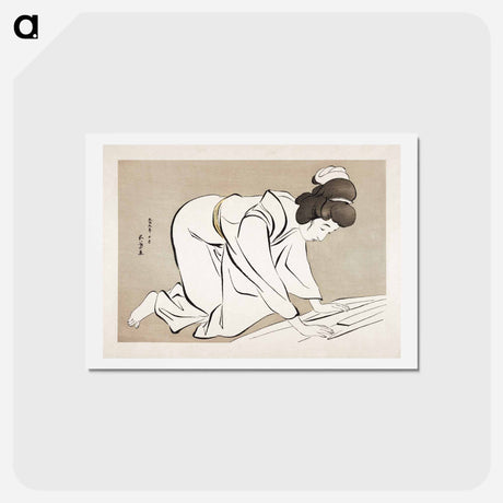 アートポストカード-Woman Folding a Kimono
 - 橋口 五葉 Postcard.