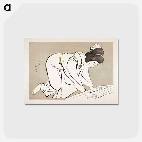 アートポストカード-Woman Folding a Kimono
 - 橋口 五葉 Postcard.