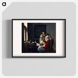 アートポスター-Girl Interrupted at Her Music - ヨハネス フェルメール Poster.