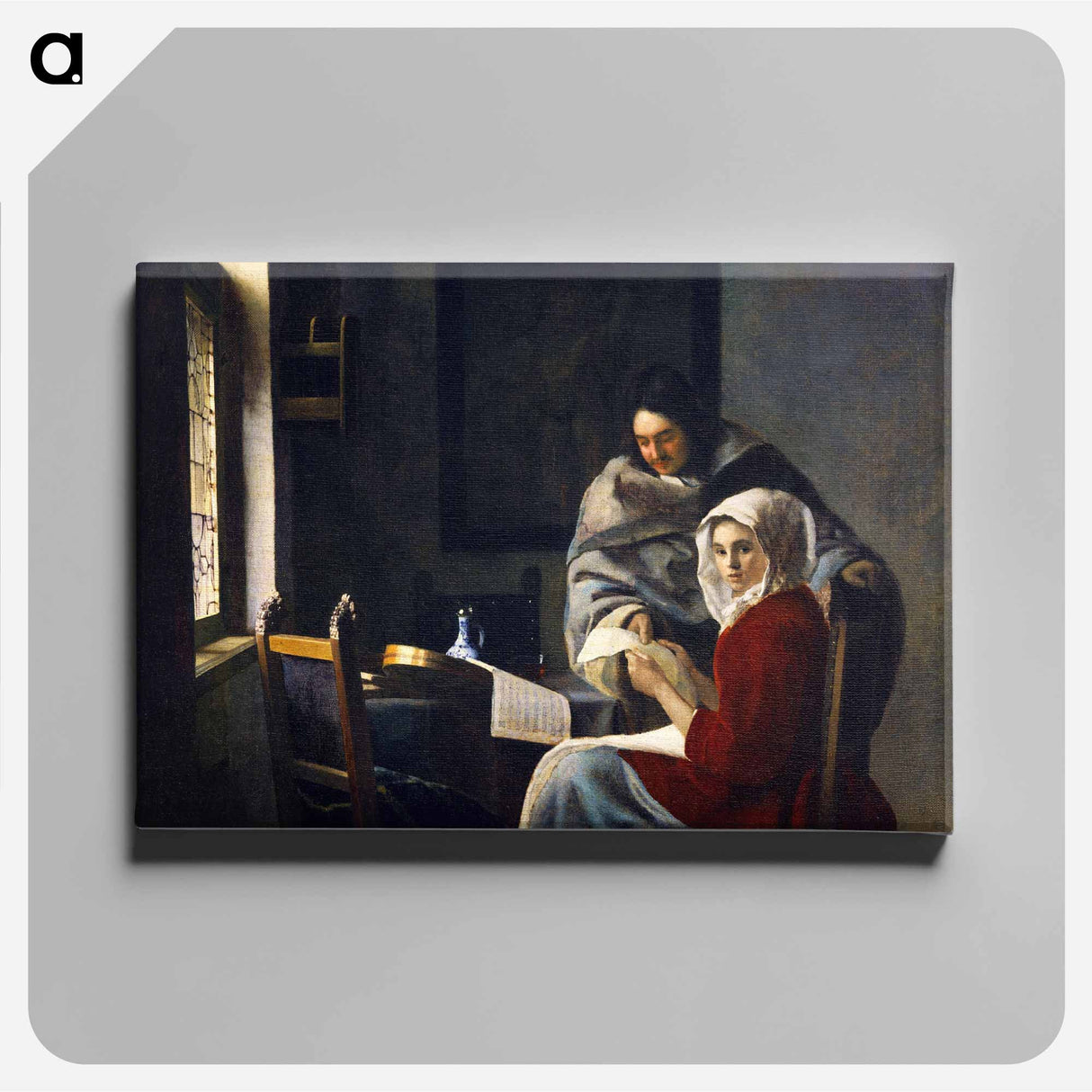 Girl Interrupted at Her Music - Johannes Vermeer Canvas.