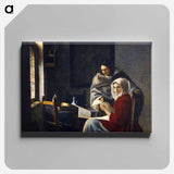 Girl Interrupted at Her Music - Johannes Vermeer Canvas.