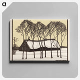 Farm in the snow - Julie de Graag Canvas.