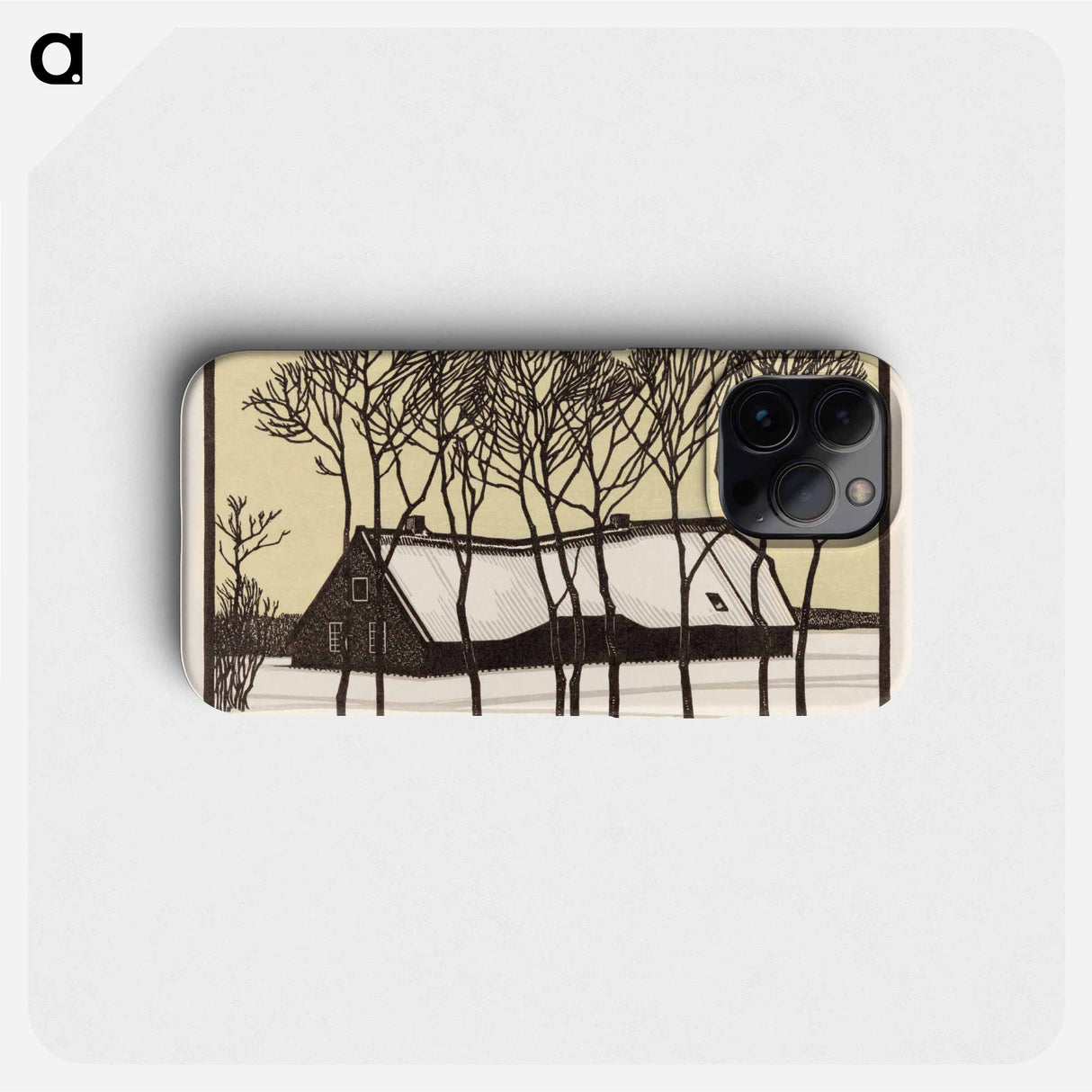 Farm in the snow - Julie de Graag Phone Case.