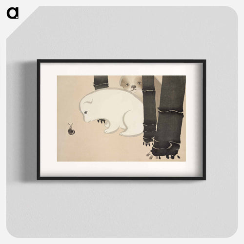 Dog and snail from Momoyogusa–Flowers of a Hundred Generations by Kamisaka Sekka - 神坂 雪佳 Poster.