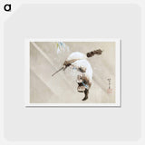 アートポストカード-Fisherman in a Snow - 葛飾 北斎 Postcard.