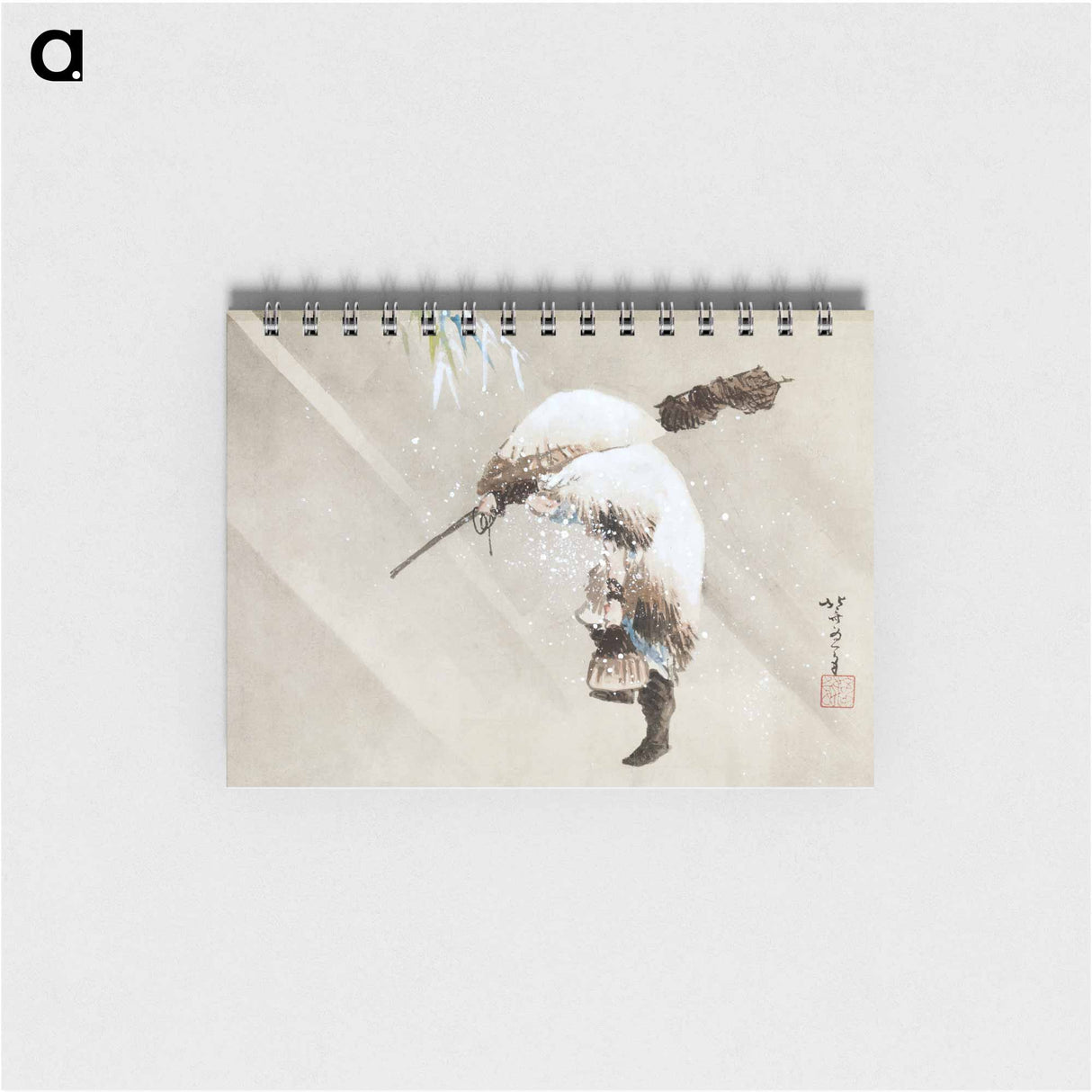 Fisherman in a Snow - 葛飾 北斎 Memo.