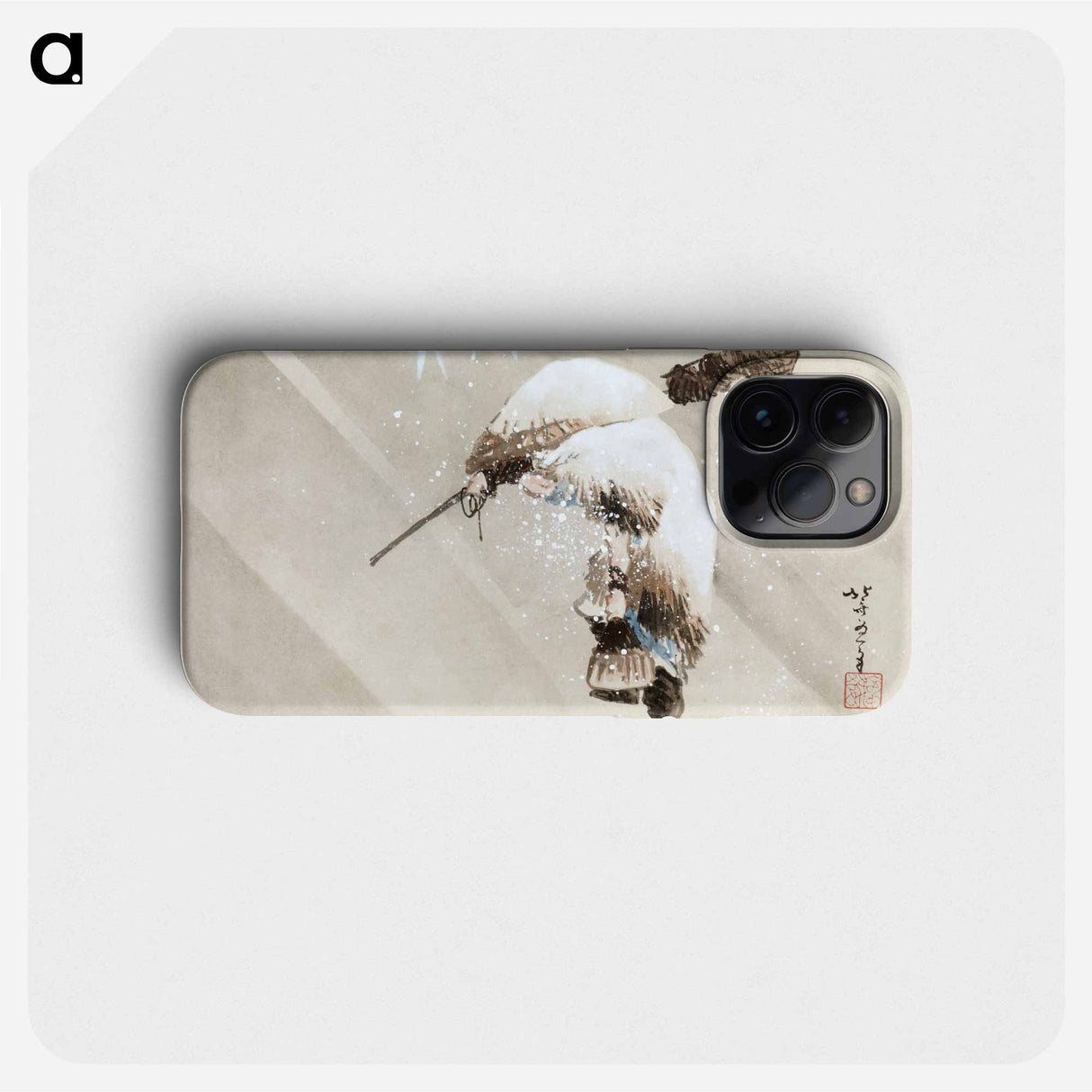 Fisherman in a Snow - 葛飾 北斎 Phone Case.