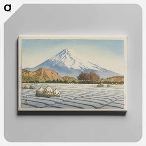 アートパネル-Frosty Morning in Nagaoka, Izu (Izu Nagaoka shimo no asa), Woodblock print 27.5 x 40.3 cm - 川瀬 巴水 Canvas.