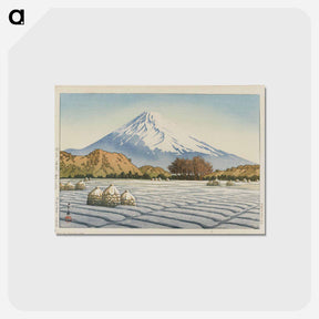アートポストカード-Frosty Morning in Nagaoka, Izu (Izu Nagaoka shimo no asa), Woodblock print 27.5 x 40.3 cm - 川瀬 巴水 Postcard.