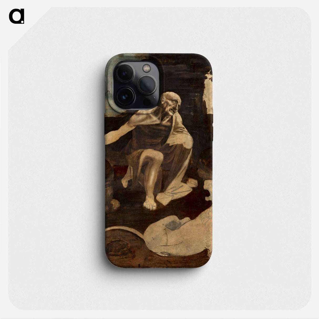 Saint Jerome in the Wilderness - Leonardo da Vinci Phone Case.