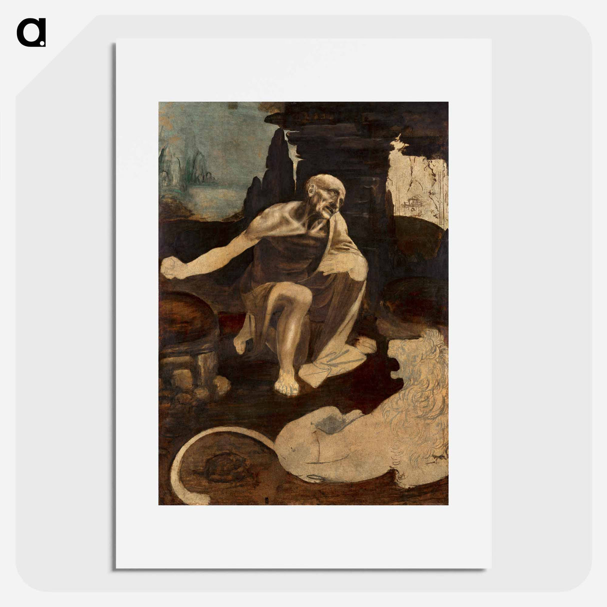 Saint Jerome in the Wilderness - Leonardo da Vinci Poster.