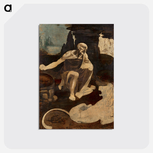 Saint Jerome in the Wilderness - レオナルド ダ ヴィンチ Postcard.