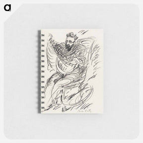 アートメモ帳-Study of a Seated Man with Beard and Spectacles - マースデン ハートリー Memo.