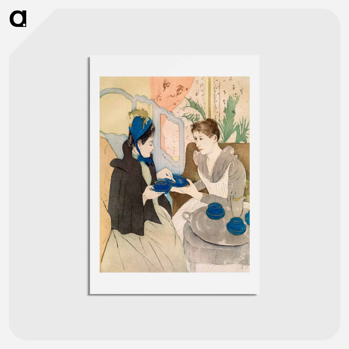 アートポストカード-Afternoon Tea Party - メアリー カサット Postcard.