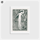 アートポストカード-A naked woman illustration for a poetry collection by Paul Verlaine - モーリス ドニ Postcard.