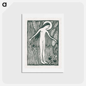アートポストカード-A naked woman illustration for a poetry collection by Paul Verlaine - モーリス ドニ Postcard.