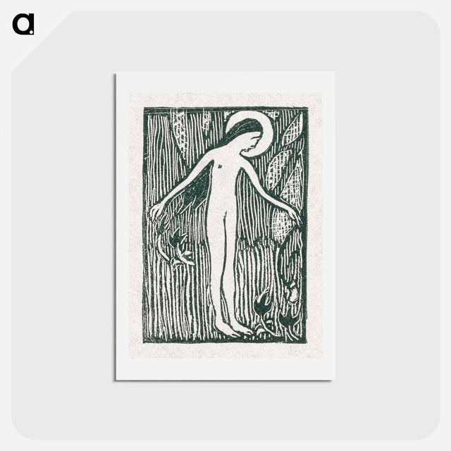 アートポストカード-A naked woman illustration for a poetry collection by Paul Verlaine - モーリス ドニ Postcard.