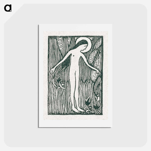 A naked woman illustration for a poetry collection by Paul Verlaine - モーリス ドニ Postcard.