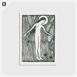 アートポストカード-A naked woman illustration for a poetry collection by Paul Verlaine - モーリス ドニ Postcard.