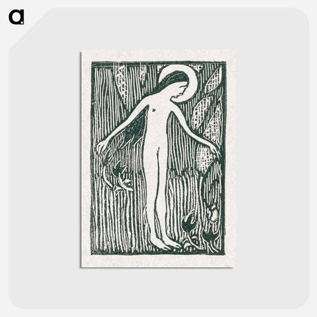 アートポストカード-A naked woman illustration for a poetry collection by Paul Verlaine - モーリス ドニ Postcard.