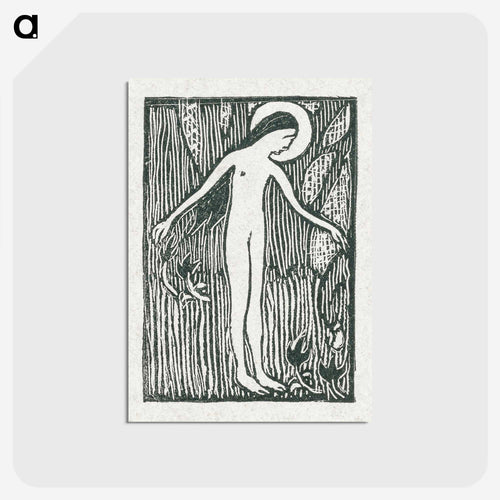 A naked woman illustration for a poetry collection by Paul Verlaine - モーリス ドニ Postcard.