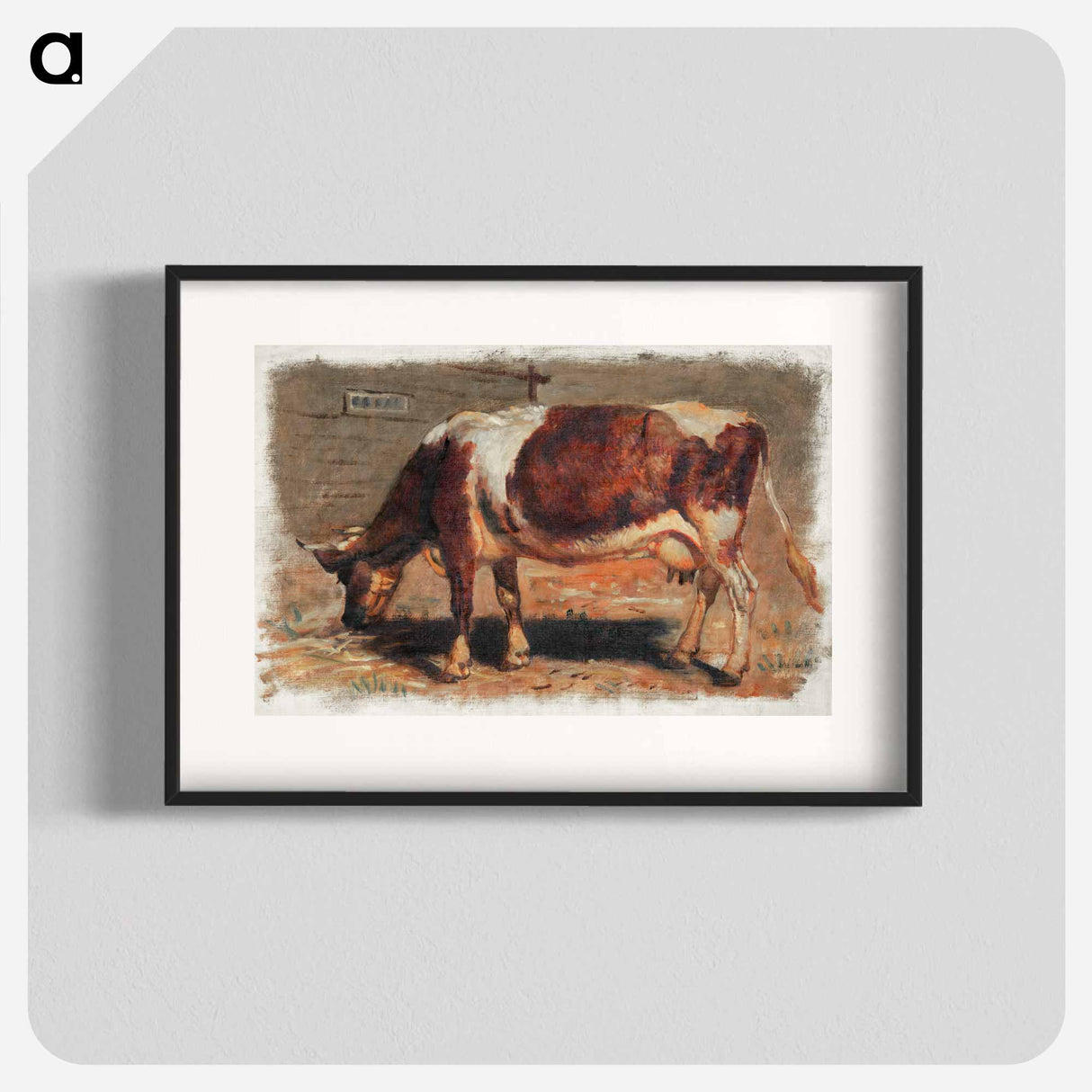 Study of a Grazing Cow - サミュエル コールマン Poster.
