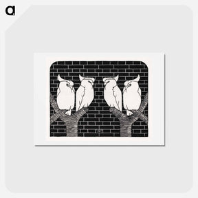 アートポストカード-Four Crowned Cockatoos
 - サミュエル ジェスルン Postcard.