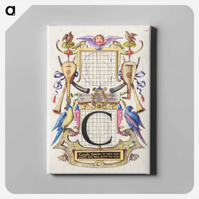アートパネル-Guide for Constructing the Letter C from Mira Calligraphiae Monumenta
 - 書道のお手本 Canvas.