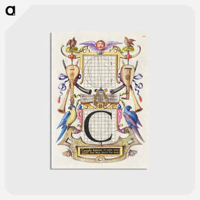 アートポストカード-Guide for Constructing the Letter C from Mira Calligraphiae Monumenta
 - 書道のお手本 Postcard.