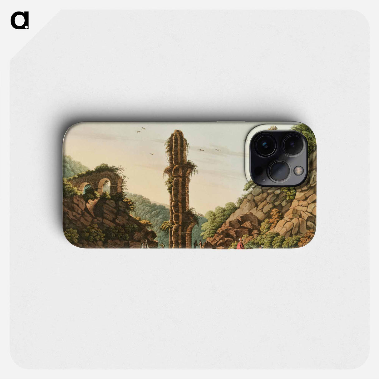 Ancient Aqueduct in Samos from Views in the Ottoman Dominions, in Europe, in Asia, and some of the Mediterranean islands - Views in the Ottoman Dominions Phone Case.