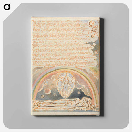 アートパネル-Jerusalem, Plate 14, "One hair nor particle of dust...." - ウィリアム ブレイク Canvas.