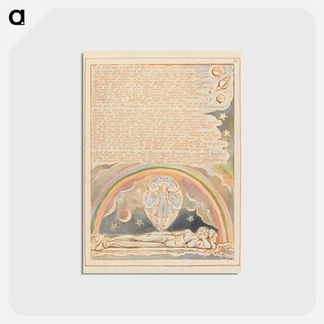 アートポストカード-Jerusalem, Plate 14, "One hair nor particle of dust...." - ウィリアム ブレイク Postcard.