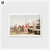 Illustration of whalebone scrapers - 19世紀のヨークシャー Postcard.