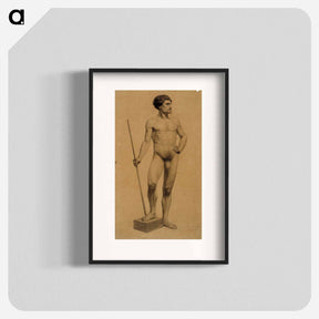 アートポスター-Standing nude man, academy study - アルバート エーデルフェルト Poster.