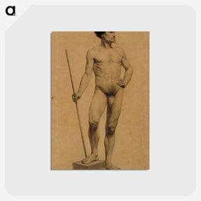 アートポストカード-Standing nude man, academy study - アルバート エーデルフェルト Postcard.