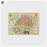 アートポストカード-View of Antwerp - アンティーク地図 Postcard.