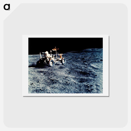 アートポストカード-The Lunar Roving Vehicle - アポロ月面着陸 Postcard.