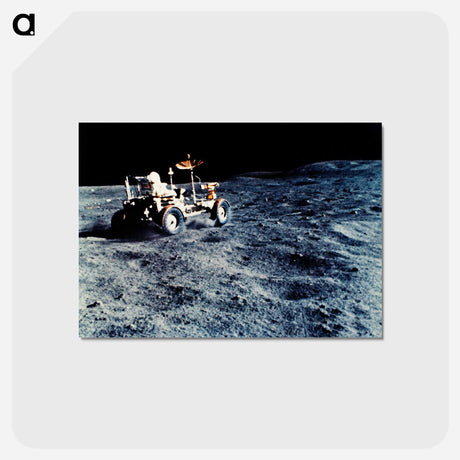 アートポストカード-The Lunar Roving Vehicle - アポロ月面着陸 Postcard.