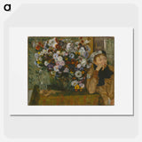 アートポスター-A Woman Seated beside a Vase of Flowers - エドガー ドガ Poster.