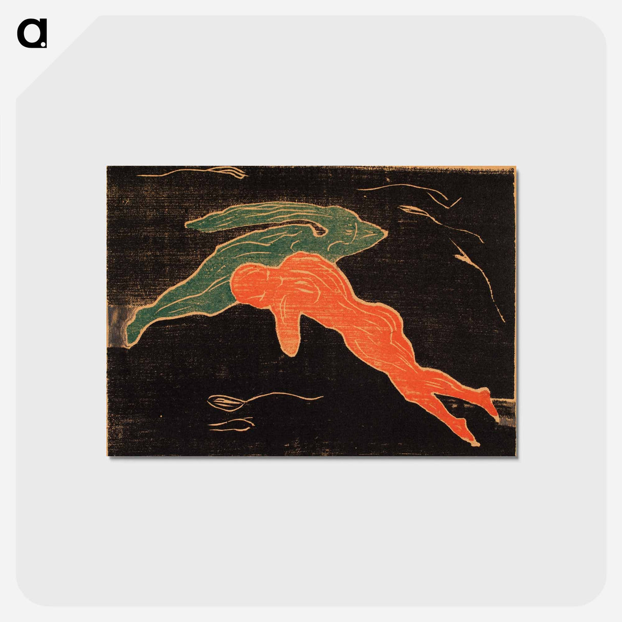 アートポストカード-Encounter in Space - エドヴァルド ムンク Postcard.
