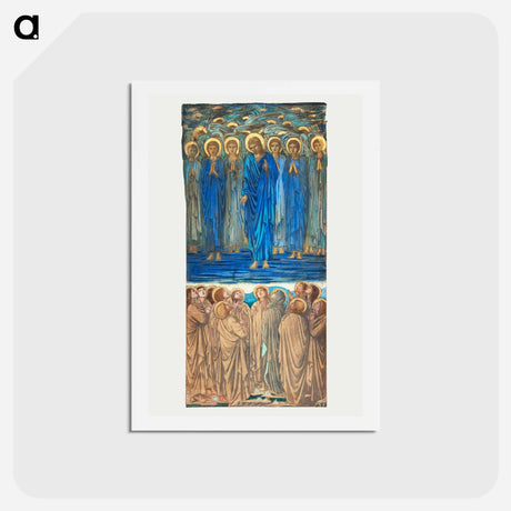 アートポストカード-Ascension of Christ (Acts I, 1–9): Study for stained-glass window - エドワード バーン ジョーンズ Postcard.