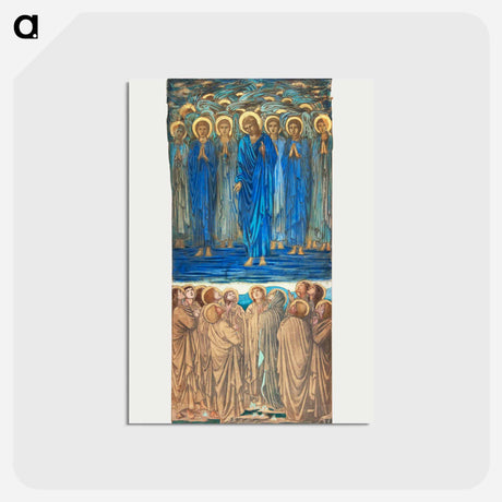 アートポストカード-Ascension of Christ (Acts I, 1–9): Study for stained-glass window - エドワード バーン ジョーンズ Postcard.