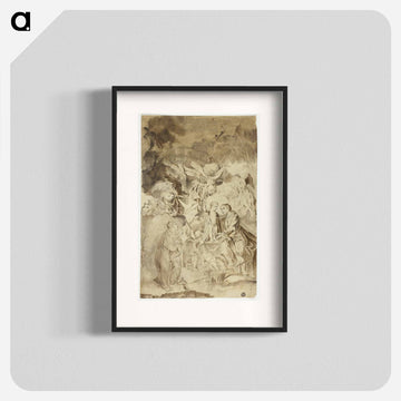 Female Saint Beholding Vision of Christ Child and Saint Joseph - エル グレコ Poster.