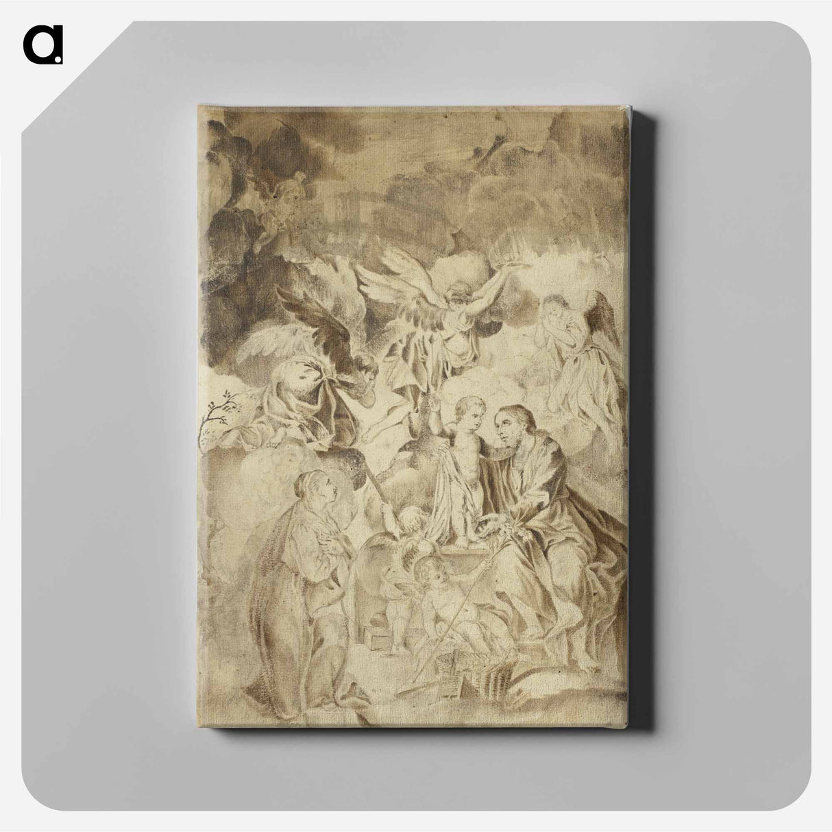 Female Saint Beholding Vision of Christ Child and Saint Joseph - エル グレコ Canvas.
