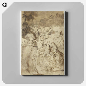 Female Saint Beholding Vision of Christ Child and Saint Joseph - エル グレコ Canvas.